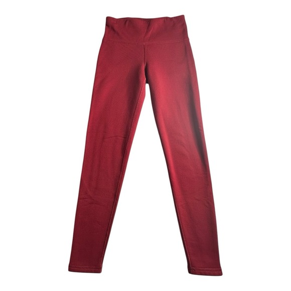 Athleta Pants - Athleta Elation Shine Tight Size XS Red Skinny Fleece Pocket Back